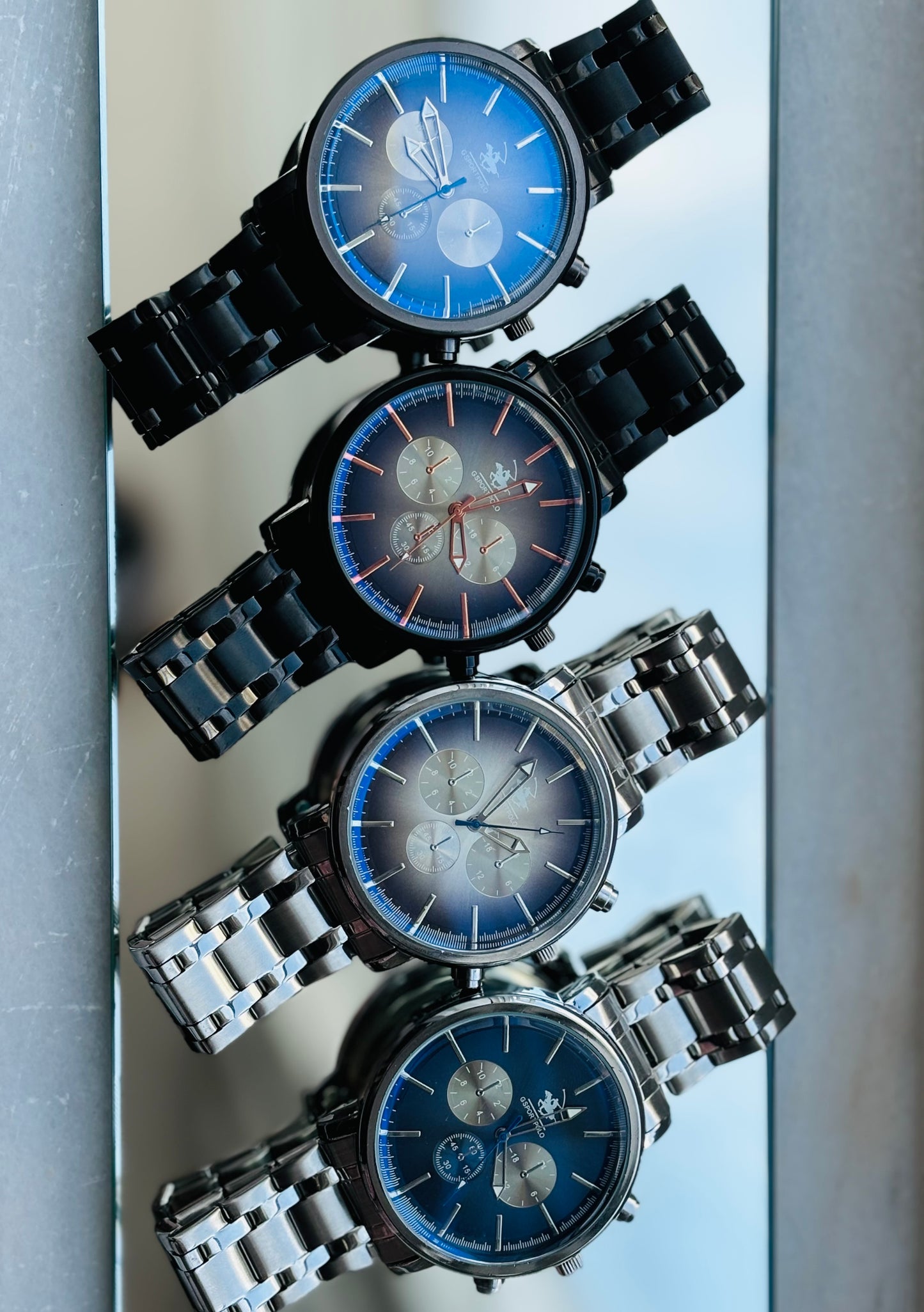 GSPORT POLO Siyah Renk Metal Kordon Erkek Kol Saati