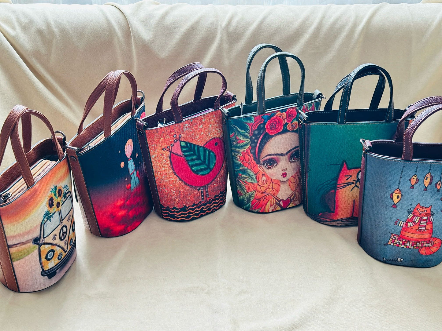 Nature Pattern Kova Model Özel Tasarım Kadın El Çantası