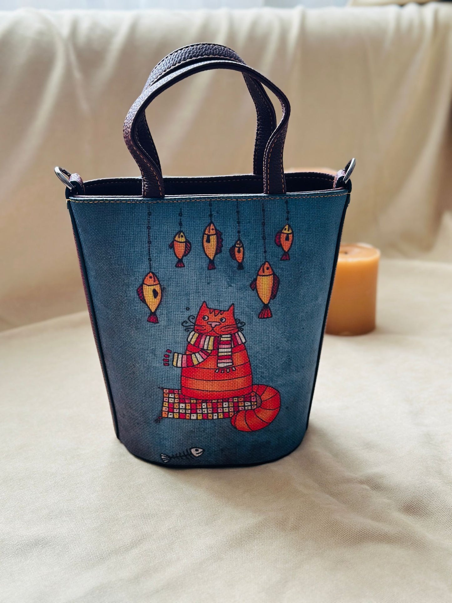 Nature Pattern Kova Model Özel Tasarım Kadın El Çantası