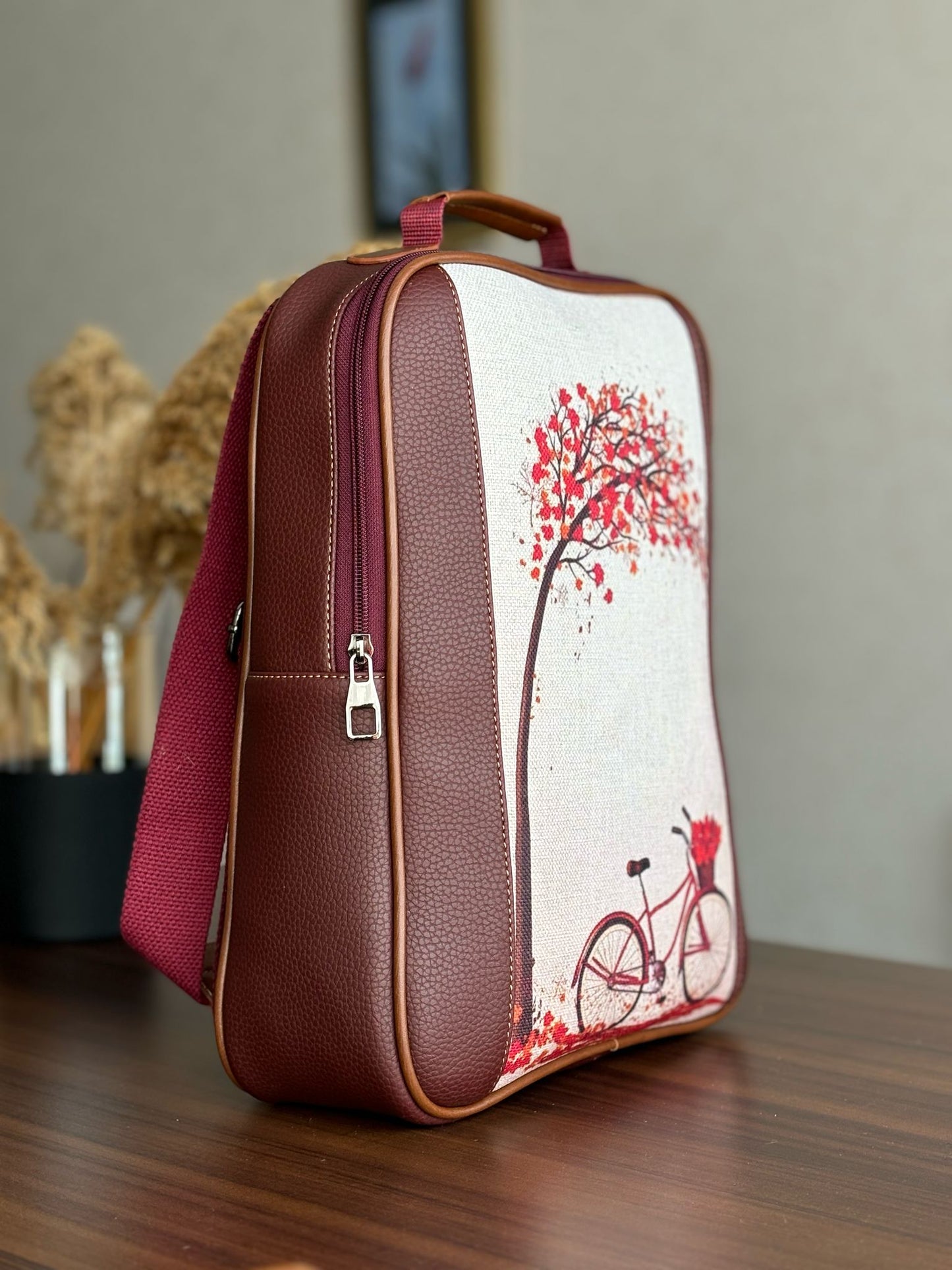 Nature Pattern Özel Tasarım Çok amaçlı Kadın Sırt Çantası