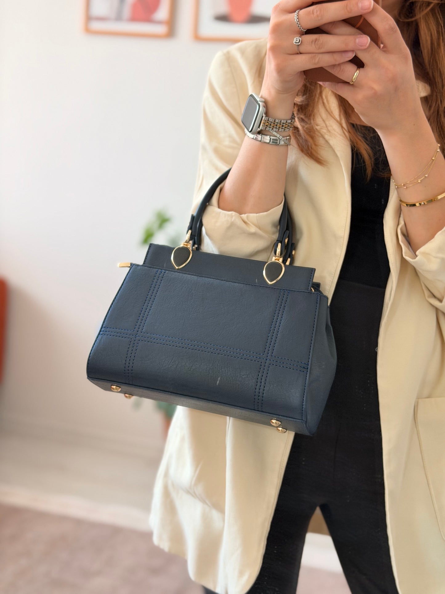 Luna Çift Gözlü Zarif Tasarımlı Uzun Askılı El ve Omuz Kadın Çantası