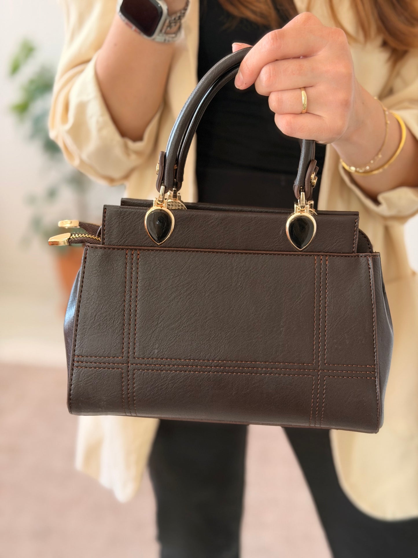 Luna Çift Gözlü Zarif Tasarımlı Uzun Askılı El ve Omuz Kadın Çantası