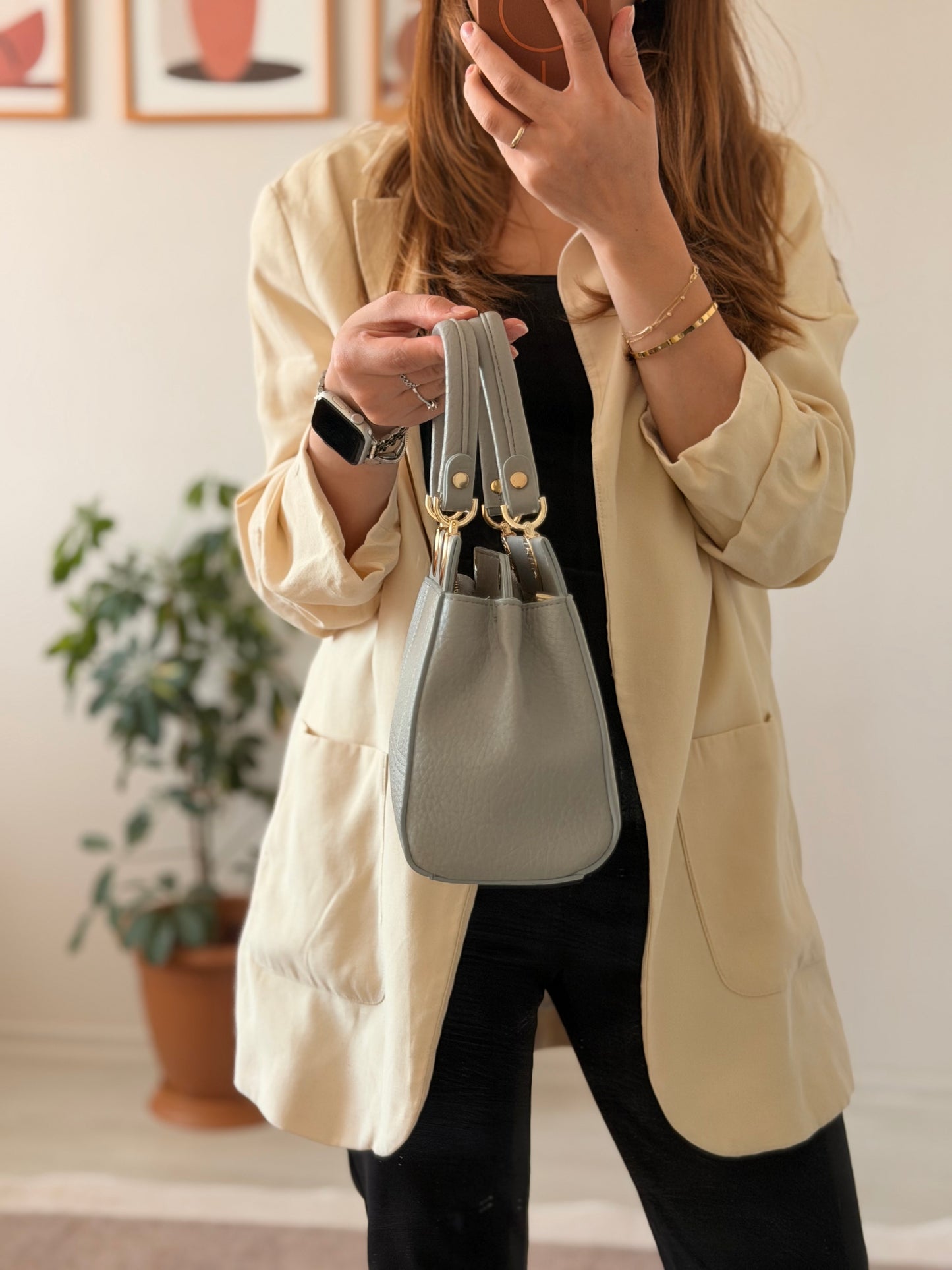 Luna Çift Gözlü Zarif Tasarımlı Uzun Askılı El ve Omuz Kadın Çantası