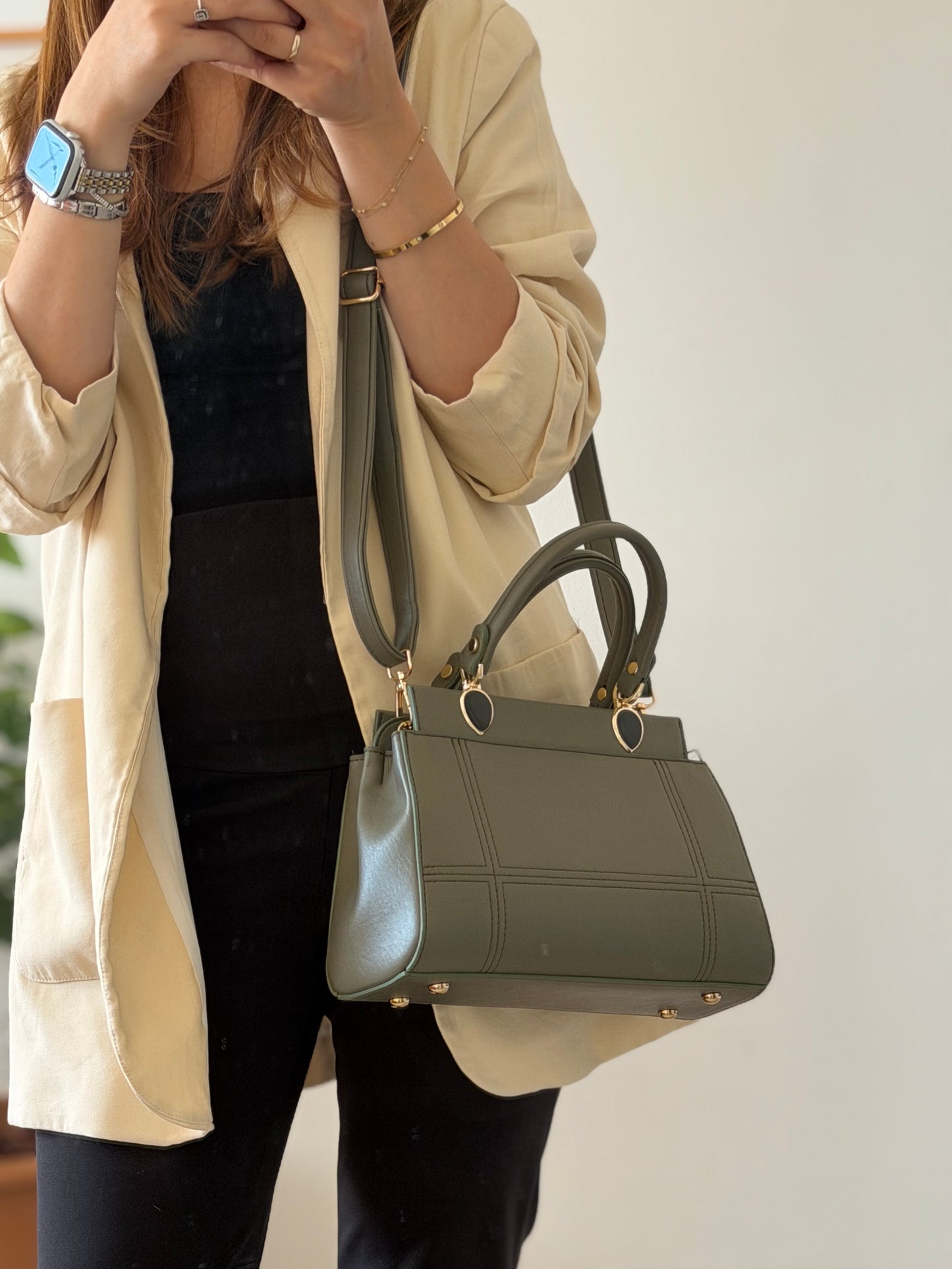 Luna Çift Gözlü Zarif Tasarımlı Uzun Askılı El ve Omuz Kadın Çantası