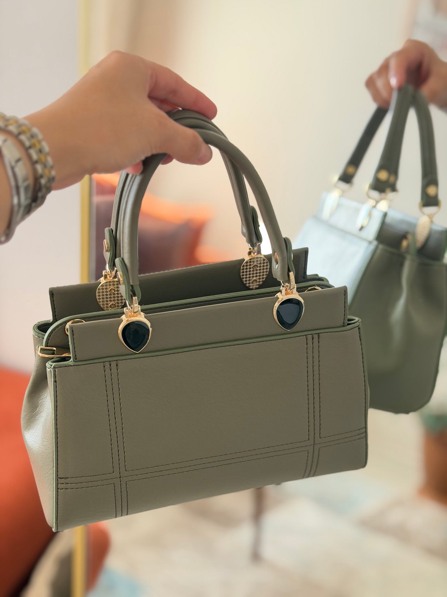 Luna Çift Gözlü Zarif Tasarımlı Uzun Askılı El ve Omuz Kadın Çantası