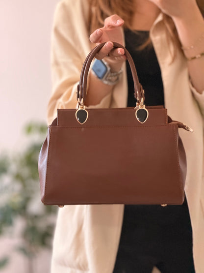 Luna Çift Gözlü Zarif Tasarımlı Uzun Askılı El ve Omuz Kadın Çantası