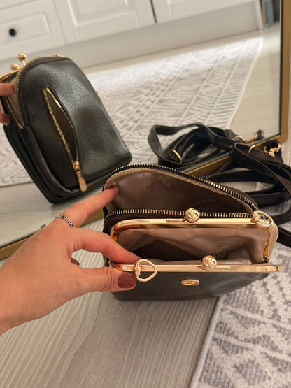 ESTELA ÖPÜCÜK KİLİTLİ ÇOK GÖZLÜ KADIN OMUZ ÇANTASI