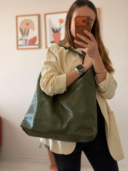 Seren Salaş Örgü Desenli Kadın Omuz Çantası