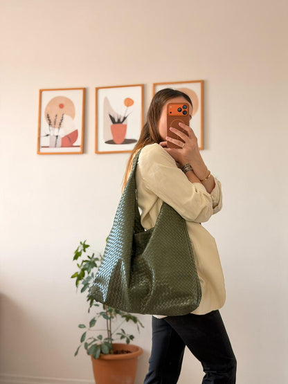 Seren Salaş Örgü Desenli Kadın Omuz Çantası