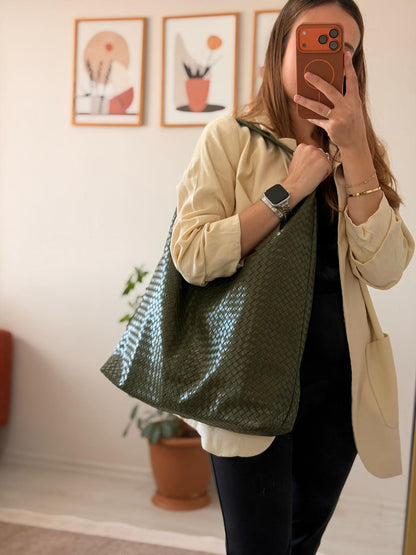 Seren Salaş Örgü Desenli Kadın Omuz Çantası