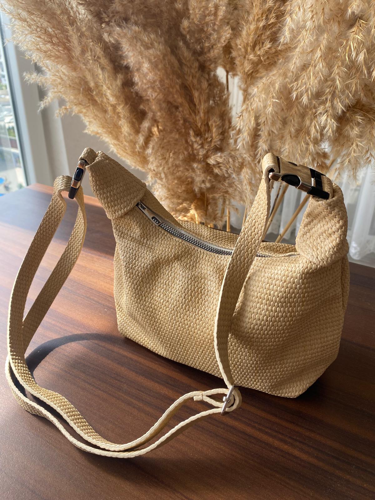 URBAN HASIR DESENLİ KADIN EL VE OMUZ ÇANTASI